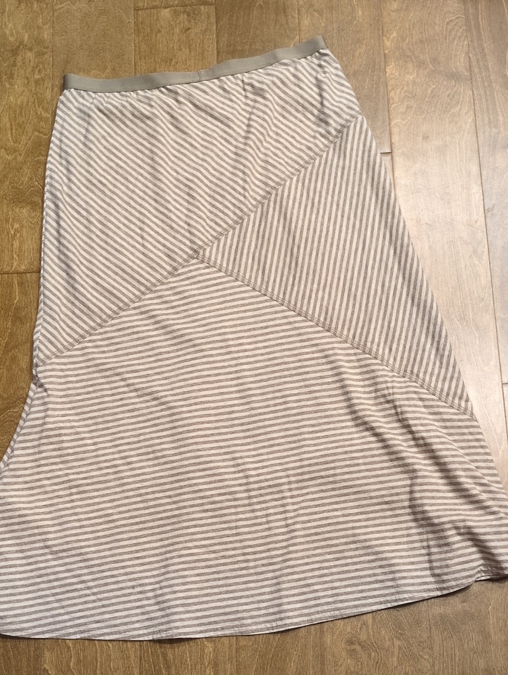 J. Jill Striped A-Line Maxi Skirt in Light Brown Size Medium - Picture 6 of 10